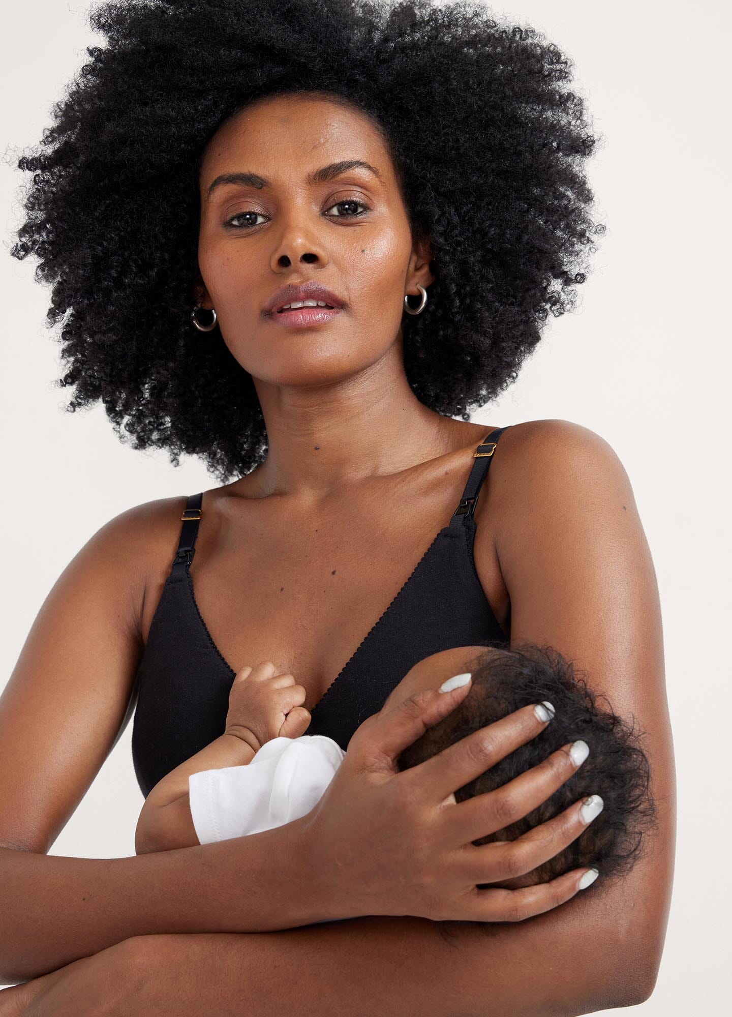 The Everyday Nursing Bra - Black maternity nursing bra with adjustable straps designed for pregnancy and postpartum comfort.